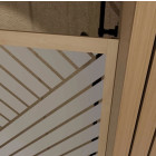 Paroi de douche 90x200 - Style Japandi géométrique - Cadre effet bois - Verre 6mm - HINATA Aurlane - FAC1089