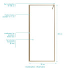Paroi de Douche 90x200 cm - Cadre et Bras Aluminium Décor Bois - WOODEN CONTOURING Aurlane - FAC1057
