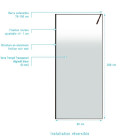 Paroi de douche 90x200cm - Verre dégradé blanc effet brume - Encadrement noir mat – NEPHELIE Aurlane - FAC1115
