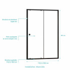 Paroi porte de douche coulissante Noir 120x185cm - Extensible de 112.5 à 126.5 cm - BLACK SLIDE 120 Aurlane - FAC1129