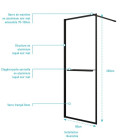 Paroi de douche Noir mat 80x200cm - Porte-serviette et étagère - DARK CONTOURING SHELF Aurlane - FAC755