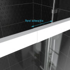 Paroi porte de douche carrée blanc extensible 77 à 90cm de largeur - Verre transparent - WHITY Aurlane - FAC488