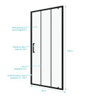 Paroi porte de douche pivotante type industriel - 80x200cm - Profilé Noir mat - Verre 6mm Aurlane - FAC595