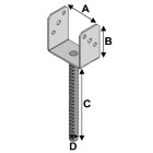 Pied de poteau à ancrer
