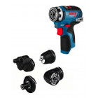 Perceuse-visseuse bosch gsr 12v-35 fc  (2 x 3,0 ah gal12v-40 l-boxx 102) 4 têtes