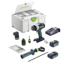 Perceuse-visseuse festool quadrive tdc 18/4 i-set (1x4,0ah hpc-asi 1x5,0ah asi tcl6 systainer sys3 df m187accessoires)