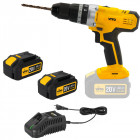 Perceuse visseuse sans fil 20v vitopower + 2 batteries 4.0 ah + 1 chargeur rapide