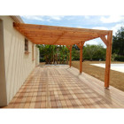 Pergolas adossee, 450cmx450cm, bois douglas francais, carport- auvent, abri terrasse, cpbf-pergomur450x450