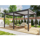 Pergola Bioclimatique 3,6x5,3m - ECLIPSE 19m² - Gris - Autoportee - Aluminium - Lames en Acier Galvanisé - Lames Orientables de 0 à 120°