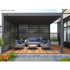 Pergola Bioclimatique 3x4m - ECLIPSE 12m² - Gris - Autoportee - Aluminium - Lames en Acier Galvanisé - Lames Orientables de 0 à 120°