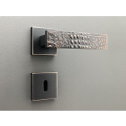 Poignée de porte design à clé finition aspect cuivre patiné noir Perla - KATCHMEE