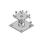 Pied de poteau avec platine PP-100 ALSAFIX PP80