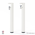 Lot de 2 pieds cylindriques DECO-GEM pour table basse en acier à vis-étau Topaze, H.43 cm