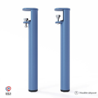 Lot de 2 pieds cylindriques DECO-GEM pour table basse en acier à vis-étau Topaze, H.43 cm