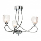 Plafonnier 3 ampoules grove, chrome et verre