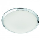 Plafonnier 30cm led chrome, verre givré