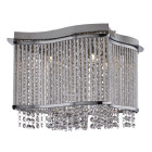Plafonnier 4 ampoules elise, en chrome, aluminium et cristal