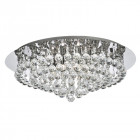 Plafonnier 8 ampoules hanna hauteur 21 cm, en chrome et cristal