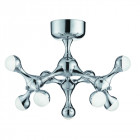 Plafonnier 9 lampes d.n.a en chrome et polycarbonate