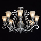 Plafonnier argenté country 8 ampoules 230 cm