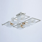 Plafonnier argenté megapolis 6 ampoules 20 cm
