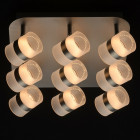 Plafonnier argentéétechno 9 ampoules 13.5 cm