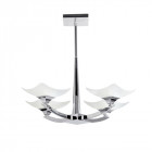 Plafonnier ayres, chrome et verre scavo, 4 ampoules