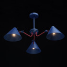 Plafonnier bleu loft 3 ampoules 40 cm