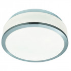 Plafonnier bol, 28cm, argent satiné et verre opale