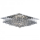Plafonnier carré 8 ampoules hanna, en chrome et pyramide cristal