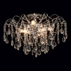 Plafonnier chromé crystal 6 ampoules 38 cm