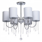 Plafonnier chromé elegance 6 ampoules 63 cm