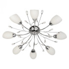 Plafonnier chromé megapolis 8 ampoules 18 cm