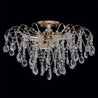 Plafonnier doré crystal 6 ampoules 38 cm