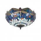 Plafonnier dragonfly blue, verre et métal