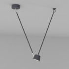 Plafonnier gris techno 1 ampoule 67 cm