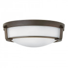Plafonnier hathaway, bronze vieilli, verre opale