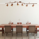 Plafonnier jupiter, cuivre antique, 6 spots led