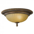 Plafonnier kelham, bronze doré et verre scavo, 34 cm