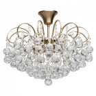 Plafonnier laiton crystal 6 ampoules 40 cm