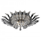 Plafonnier led 55 cm crystoria, en chrome, acrylique et cristal
