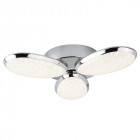 Plafonnier lori 44 cm, en chrome et verre