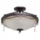 Plafonnier marron country 3 ampoules 32 cm