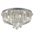 Plafonnier mela 23 cm, en chrome et cristal, 6 ampoules