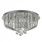 Plafonnier mela 23 cm, en chrome et cristal, 6 ampoules