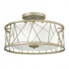 Plafonnier nest, argent et verre, 3 ampoules