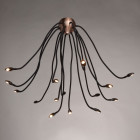 Plafonnier noir megapolis 15 ampoules 90 cm