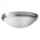 Plafonnier perry, chrome poli et verre opale