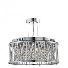 Plafonnier rond 3 ampoules elise, en chrome, aluminium et cristal
