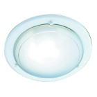 Plafonnier rond 30 cm blanc, en verre